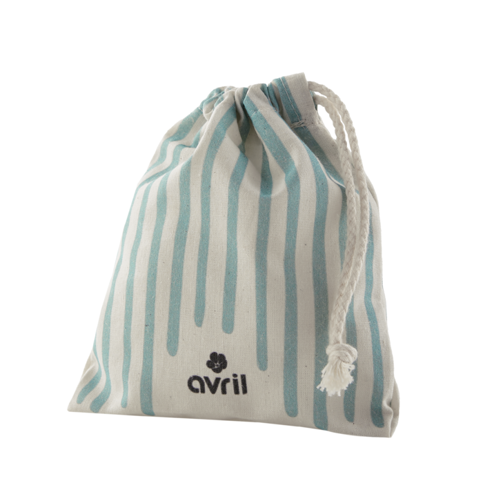 Pochon en coton bio Rayures Petit modèle Fabriqué en France 12x15 cm