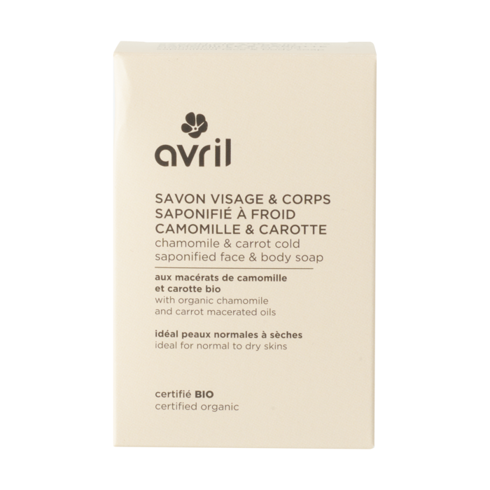 Savon à froid visage & corps camomille & carotte 100 g certifié bio