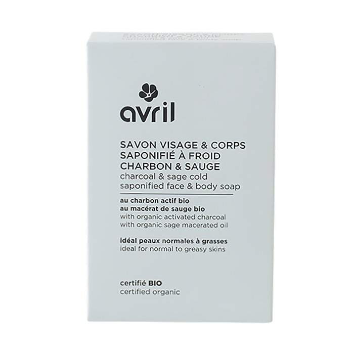 Savon à froid visage & corps charbon & sauge 100 g certifié bio