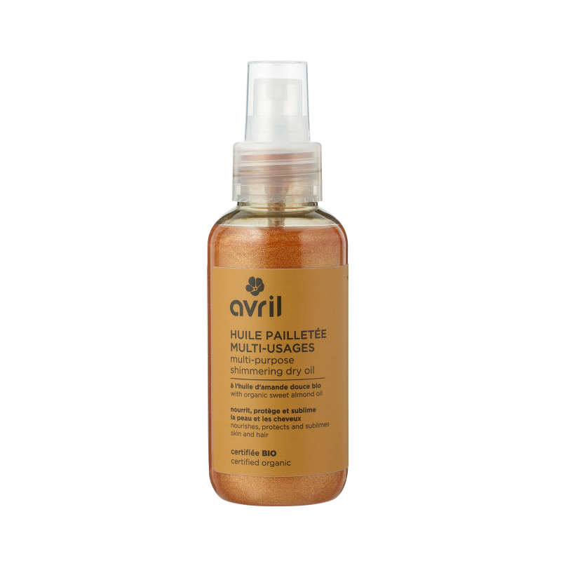 Huile pailletée multi-usages 100ml - Certifiée bio