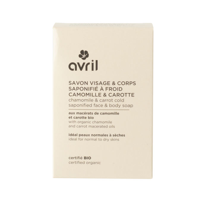 Savon à froid visage & corps camomille & carotte 100 g certifié bio