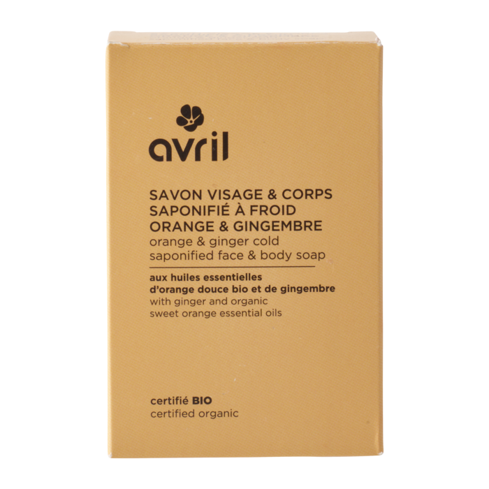 Savon à froid visage & corps orange & gingembre 100 g certifié bio