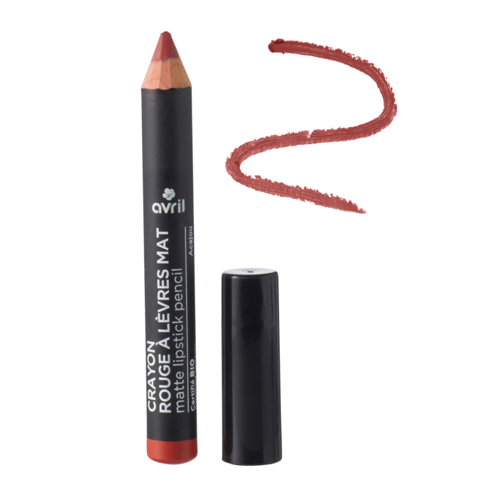 Crayon rouge à lèvres mat Acajou certifié bio