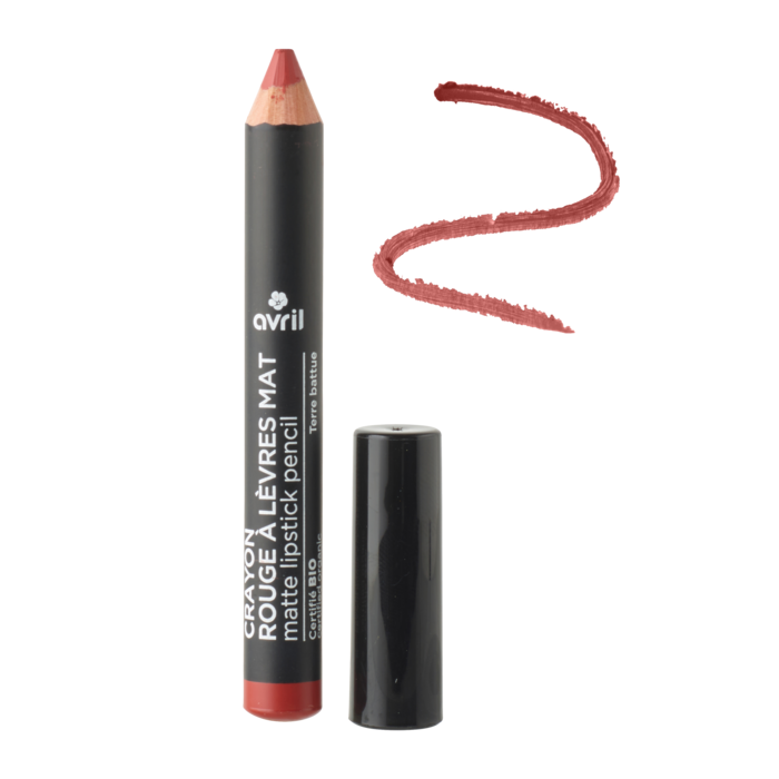 Crayon rouge à lèvres mat Terre battue certifié bio