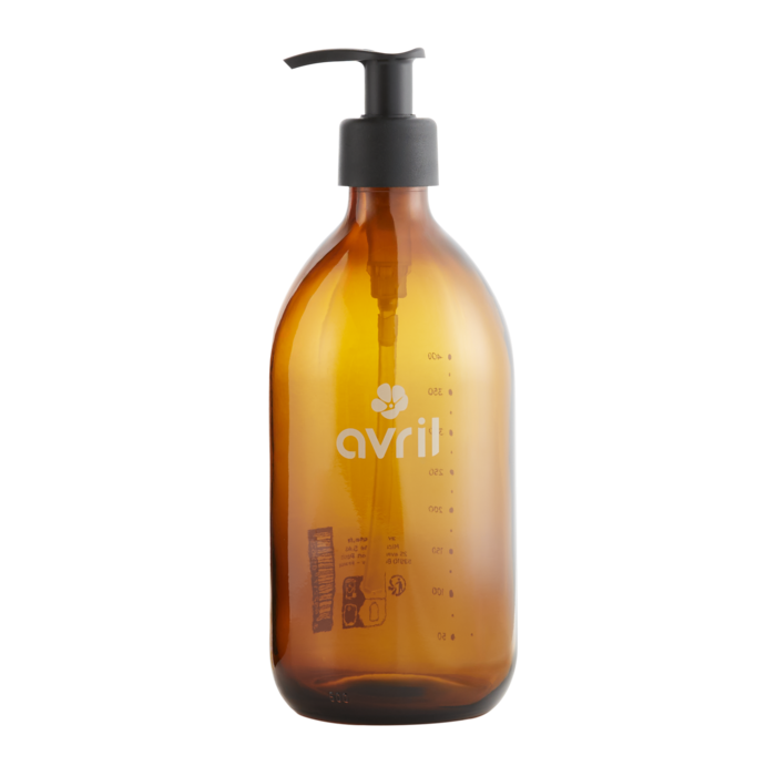 Flacon rechargeable en verre ambré 500ml