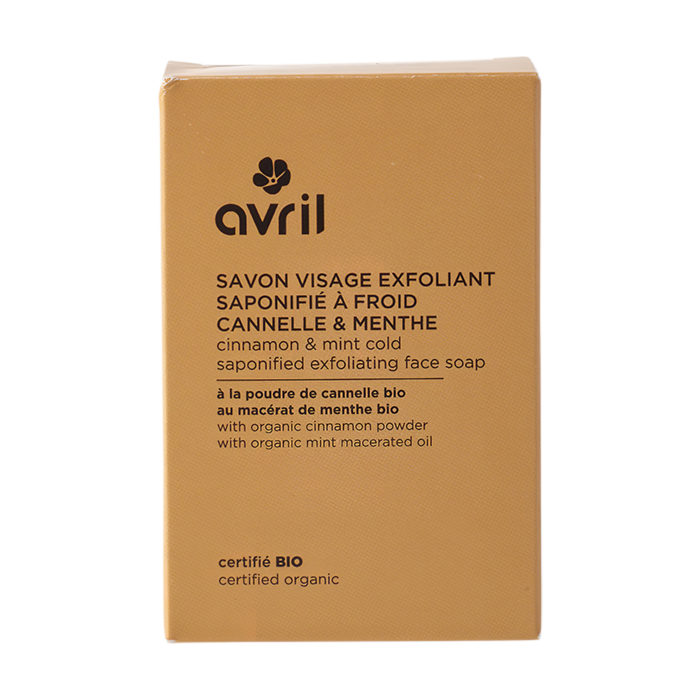 SAVON À FROID EXFOLIANT VISAGE CANNELLE & MENTHE 100 G CERTIFIÉ BIO