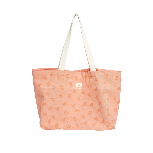 CABAS AVRIL CORAIL EN FIBRES RECYCLÉES 38 X 30 CM